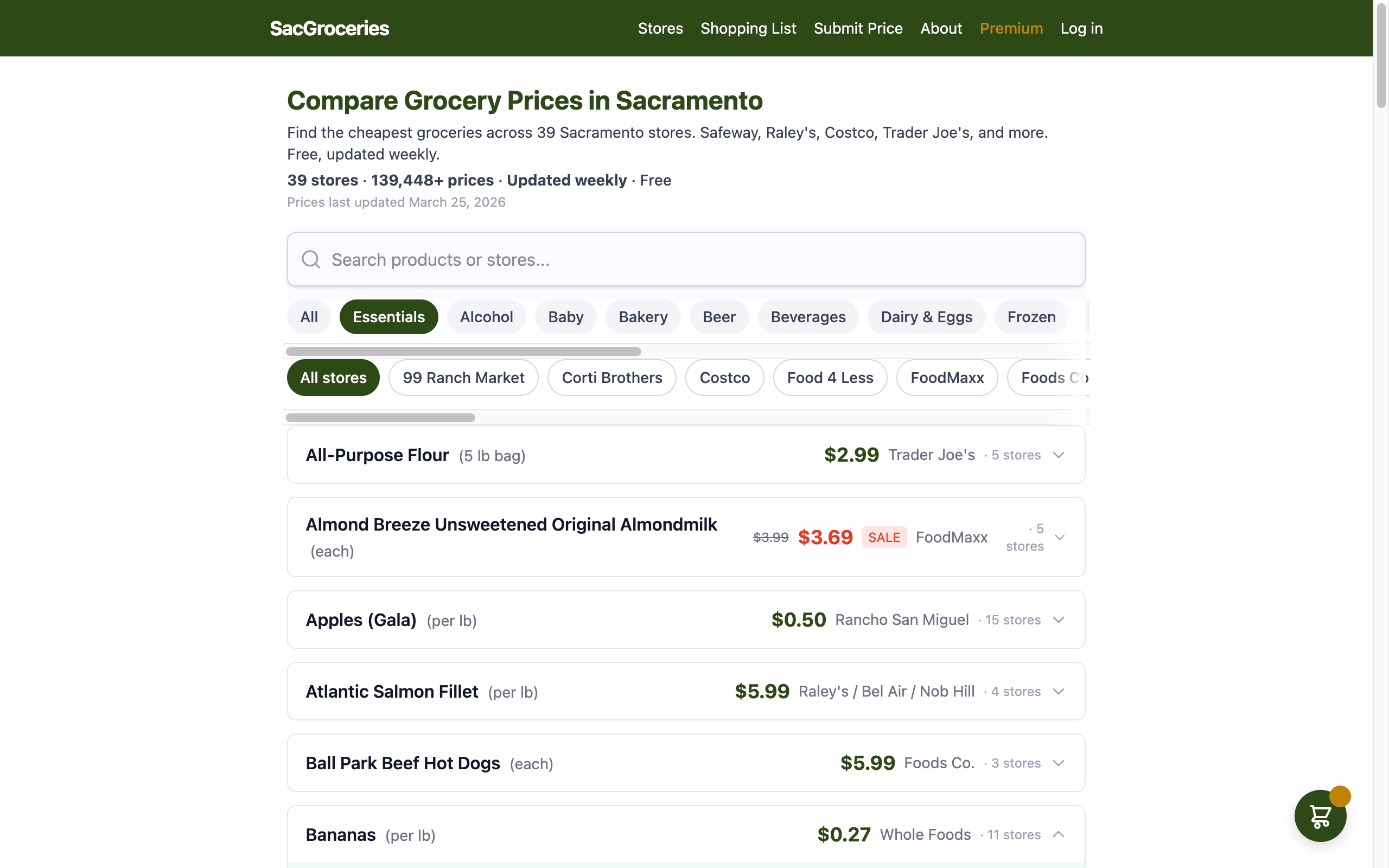 Sacramento Groceries | Price Comparison App screenshot 2