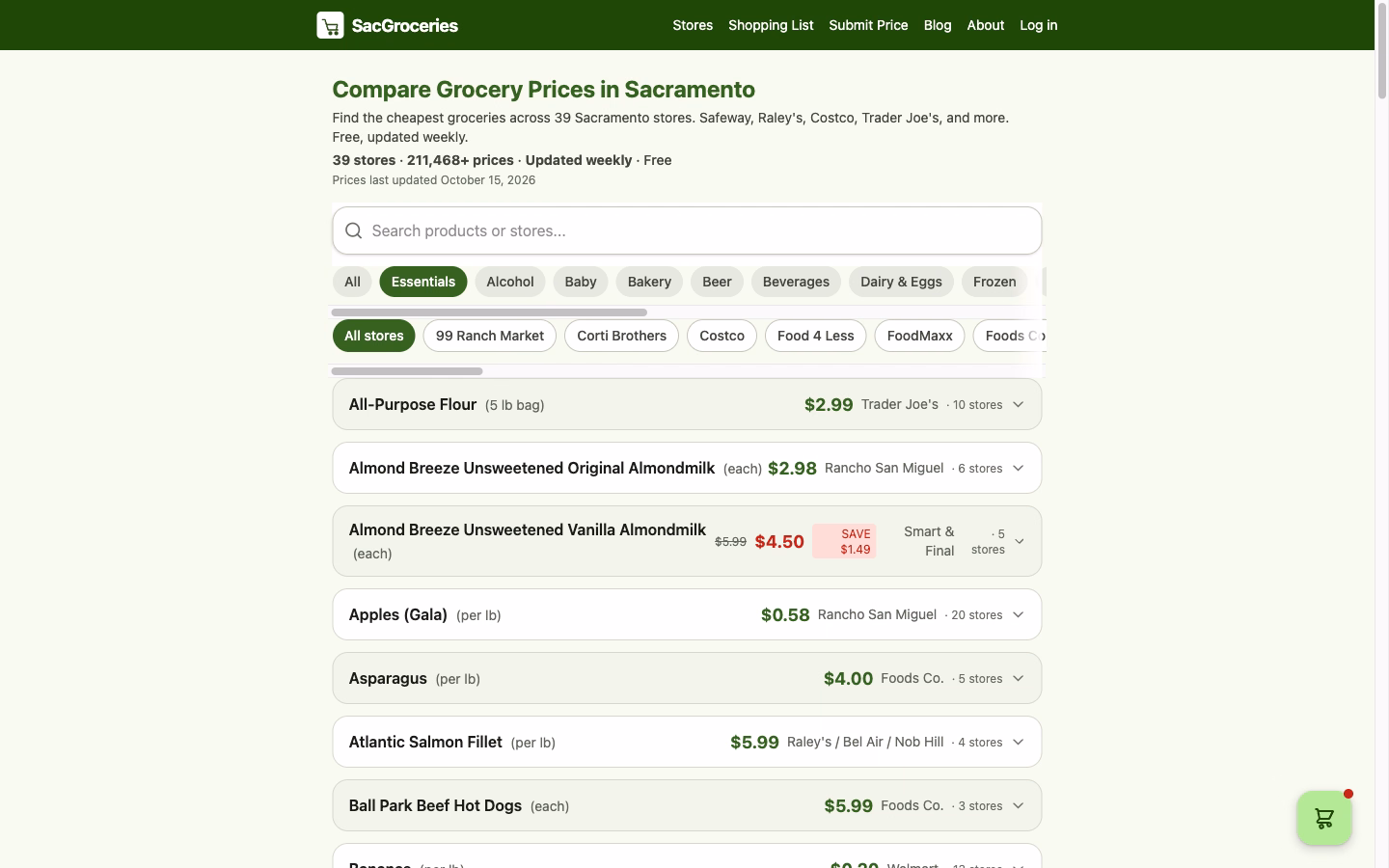Sacramento Groceries | Price Comparison App screenshot 3