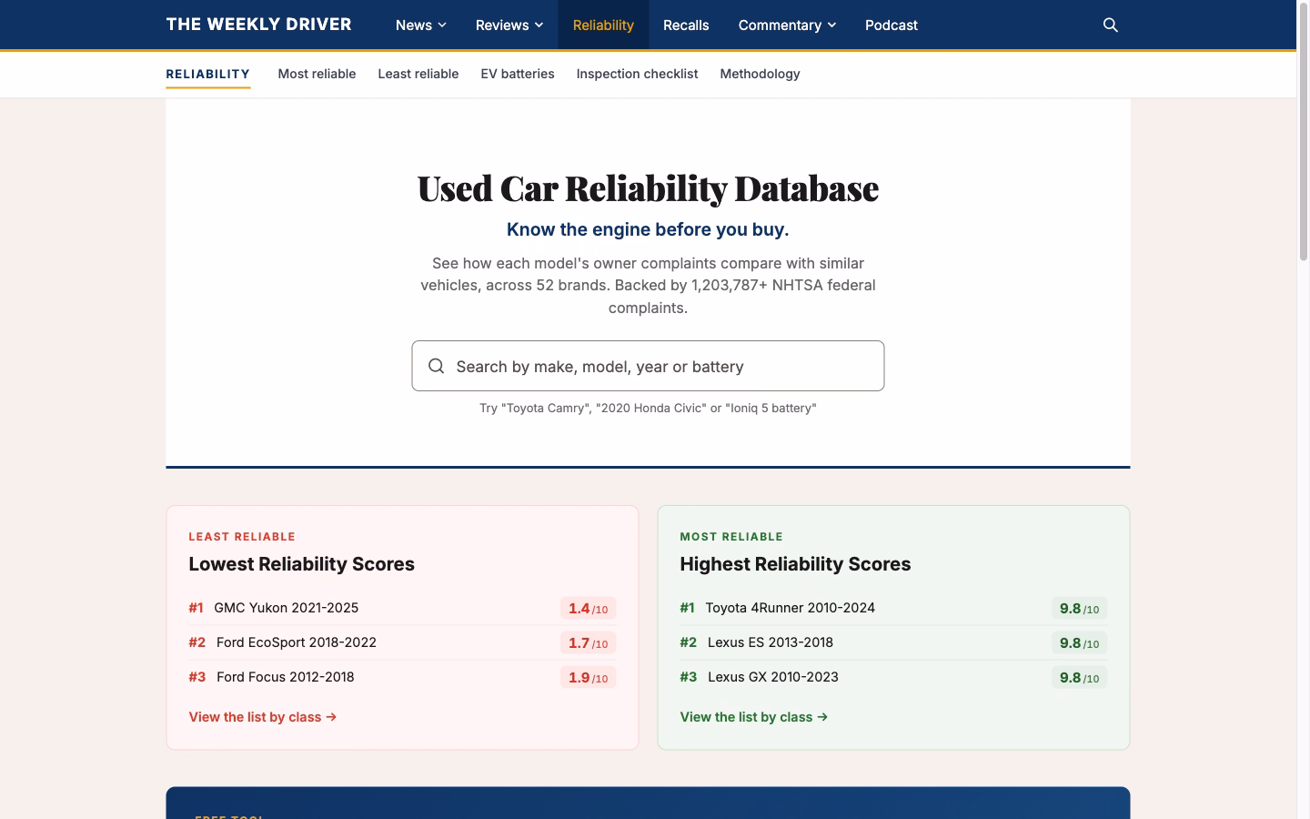 The Weekly Driver | Automotive Publication and Reliability Database screenshot 3
