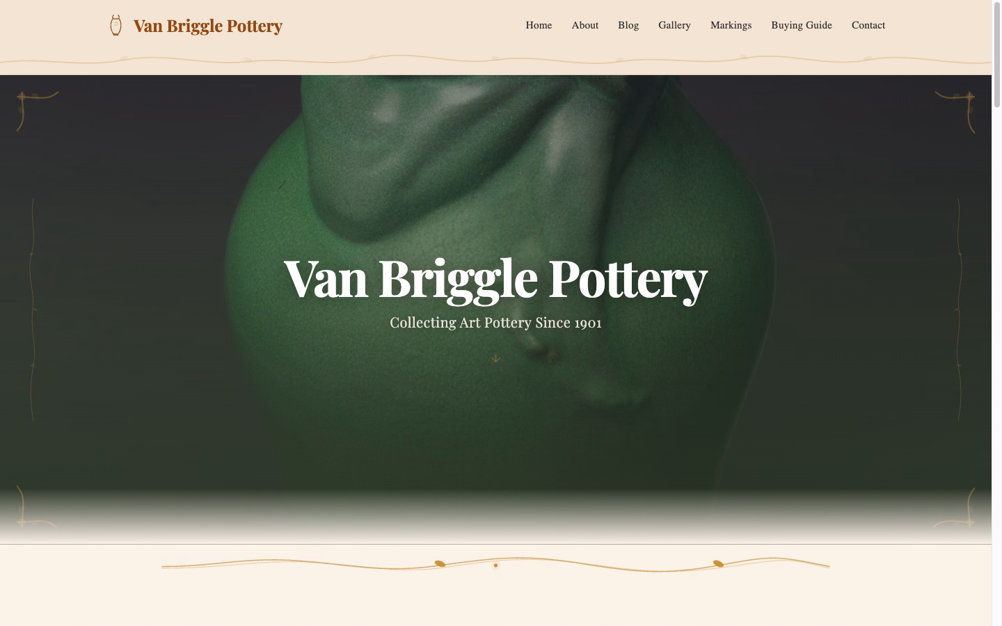 VanBriggle.net | Collector's Guide to Van Briggle Pottery screenshot 1